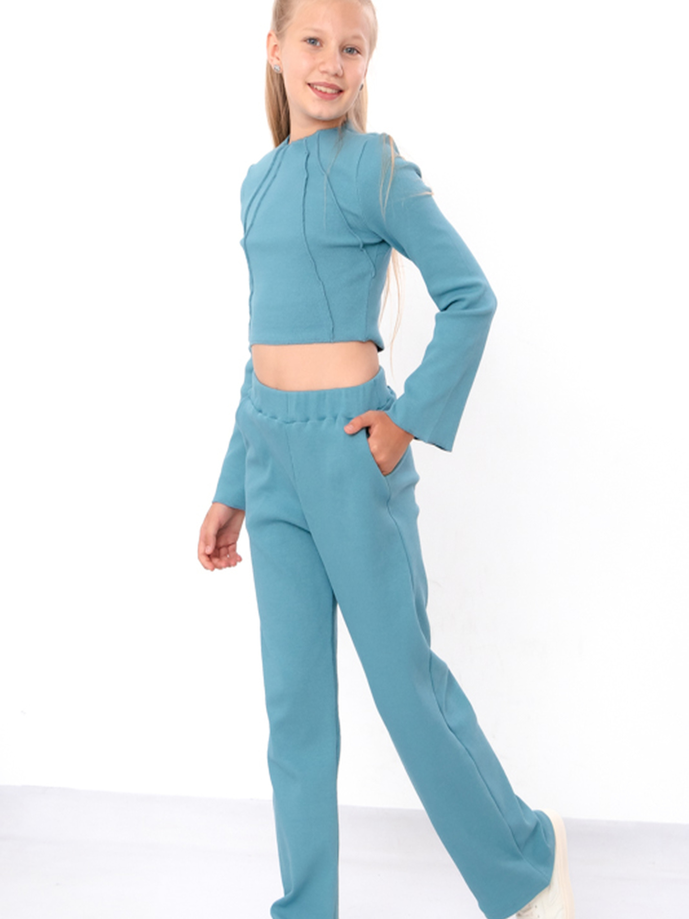 Повседневный костюм Носи своє модель 6460-019-lazurno-srij Фото