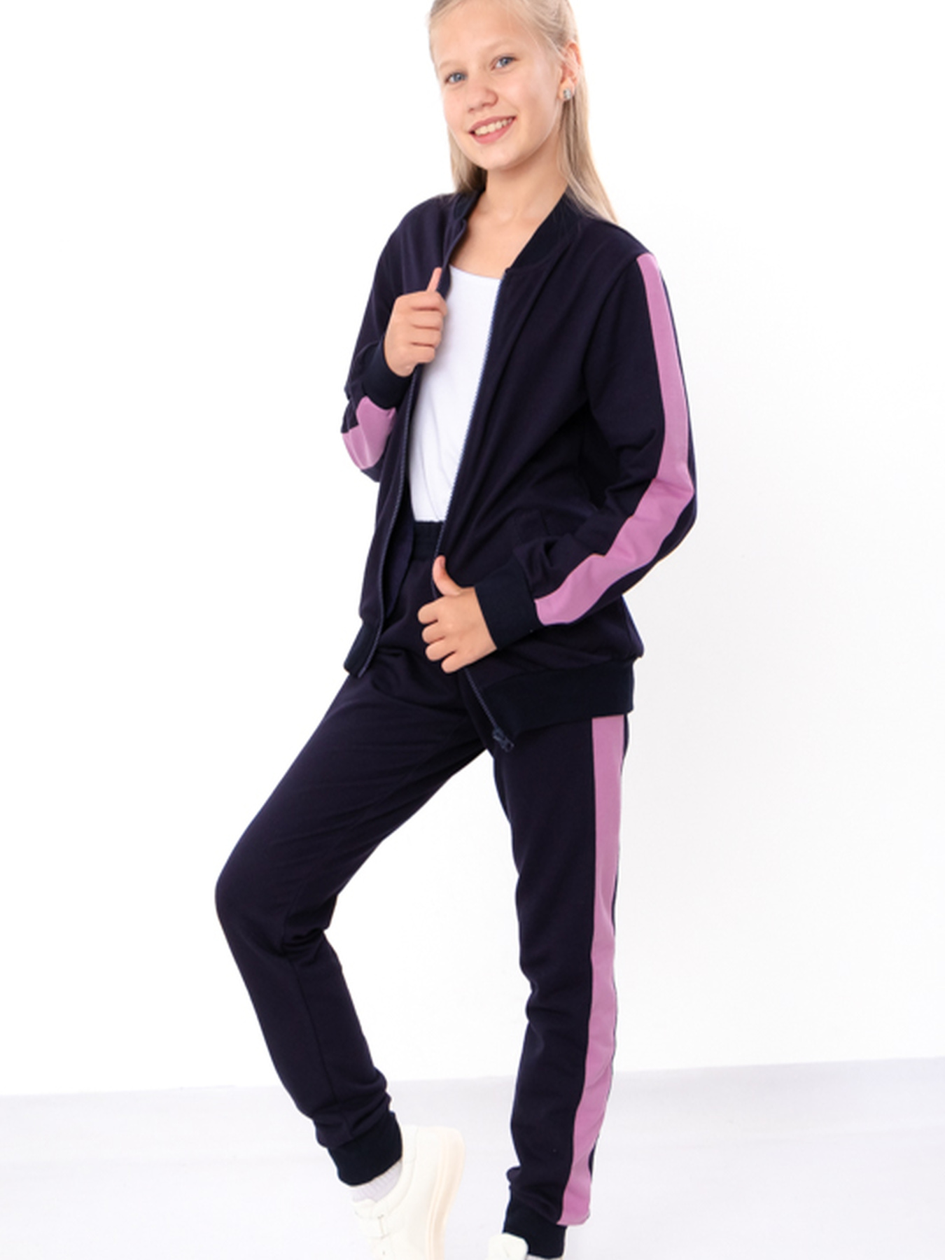 Спортивный костюм Носи своє модель 6152-057-1-chornilxno-sinj-rozheva-pudra Фото