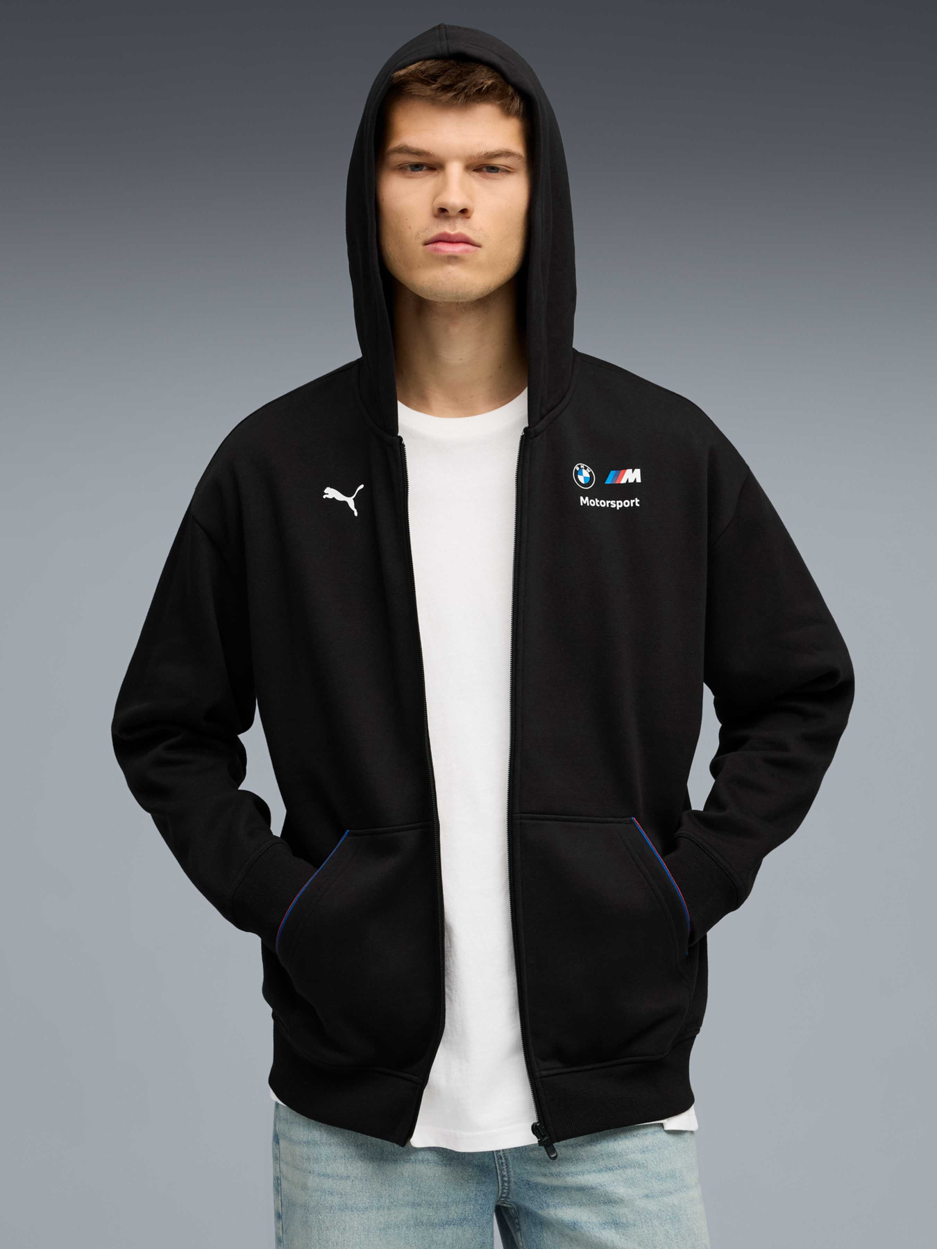 Спортивна кофта PUMA Bmw Mms Ess+ Fz Hdd Jkt Fl модель 633049 Фото