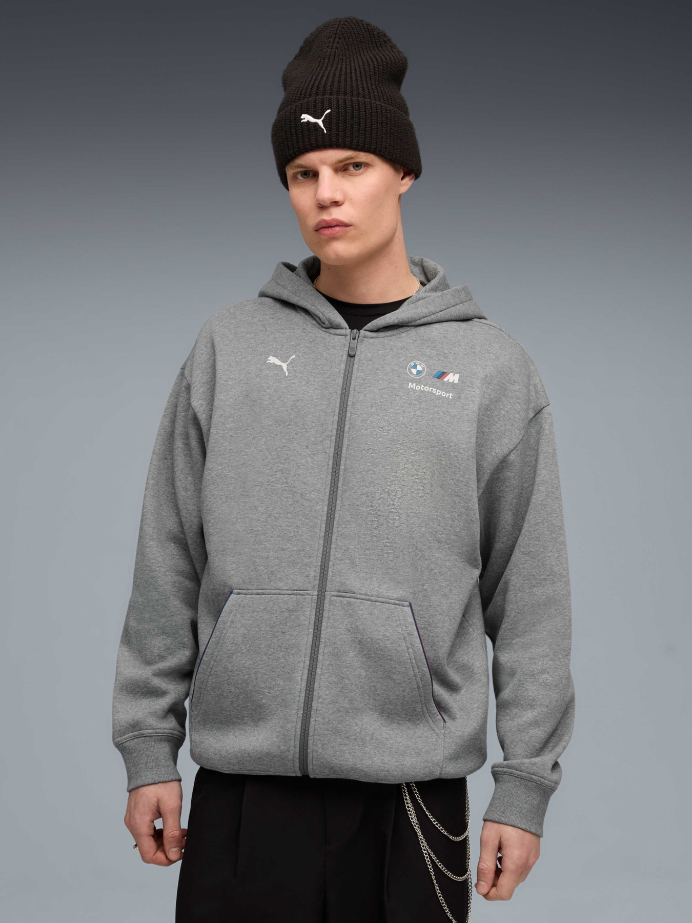 Кофта спортивна PUMA Bmw Mms Ess+ Fz Hdd Jkt Fl модель 633049 Фото