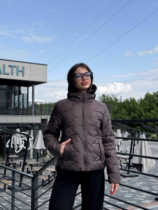 Демісезонна куртка D&V couture модель DV-008-BRN Фото