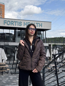 Демісезонна куртка D&V couture модель DV-008-BRN Фото