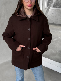 Пальто с утеплителем D&V couture модель DV-007-BRN Фото