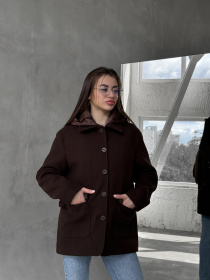 Пальто с утеплителем D&V couture модель DV-007-BRN Фото