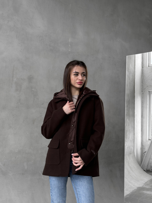 Пальто с утеплителем D&V couture модель DV-007-BRN Фото