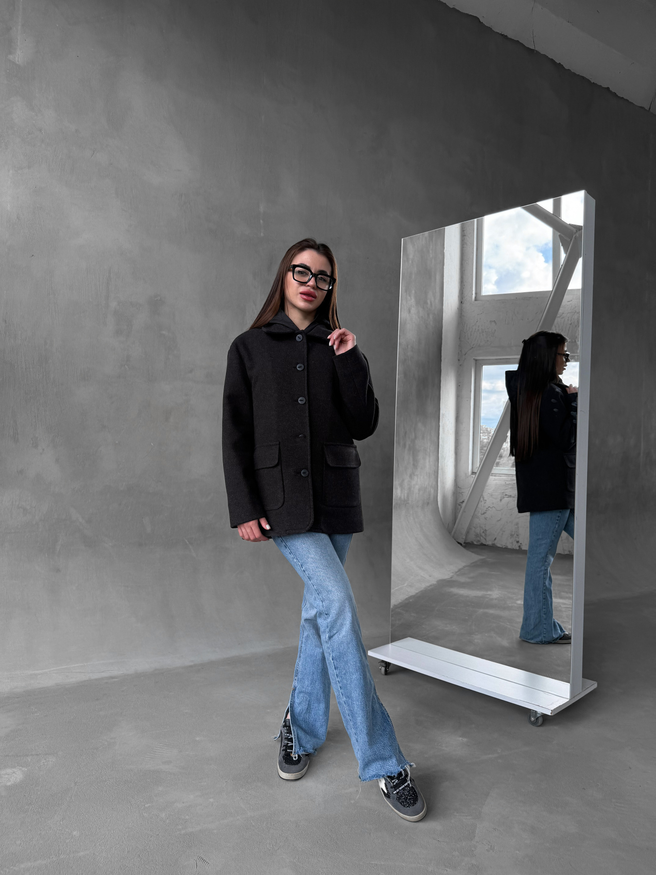 Пальто з утеплювачем D&V couture модель DV-007-BLC Фото