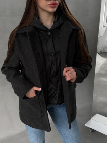 Пальто з утеплювачем D&V couture модель DV-007-BLC Фото