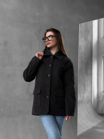 Пальто з утеплювачем D&V couture модель DV-007-BLC Фото