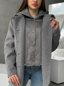 Пальто с утеплителем D&V couture модель DV-007-GRY Фото