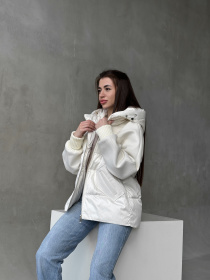 Демісезонна куртка D&V couture модель DV-006-WHT Фото