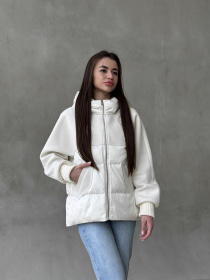 Демисезонная куртка D&V couture модель DV-006-WHT Фото