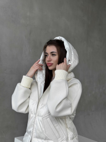 Демисезонная куртка D&V couture модель DV-006-WHT Фото