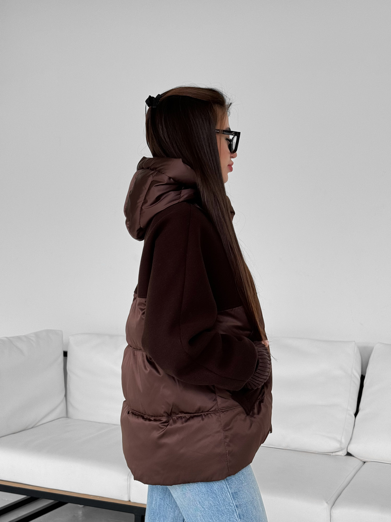 Демисезонная куртка D&V couture модель DV-006-BRW Фото