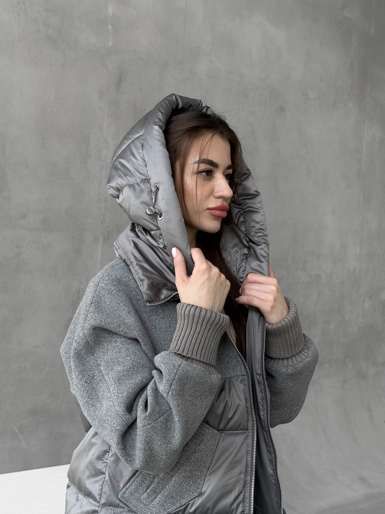 Демисезонная куртка D&V couture модель DV-006-GRY Фото