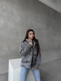 Демисезонная куртка D&V couture модель DV-006-GRY Фото