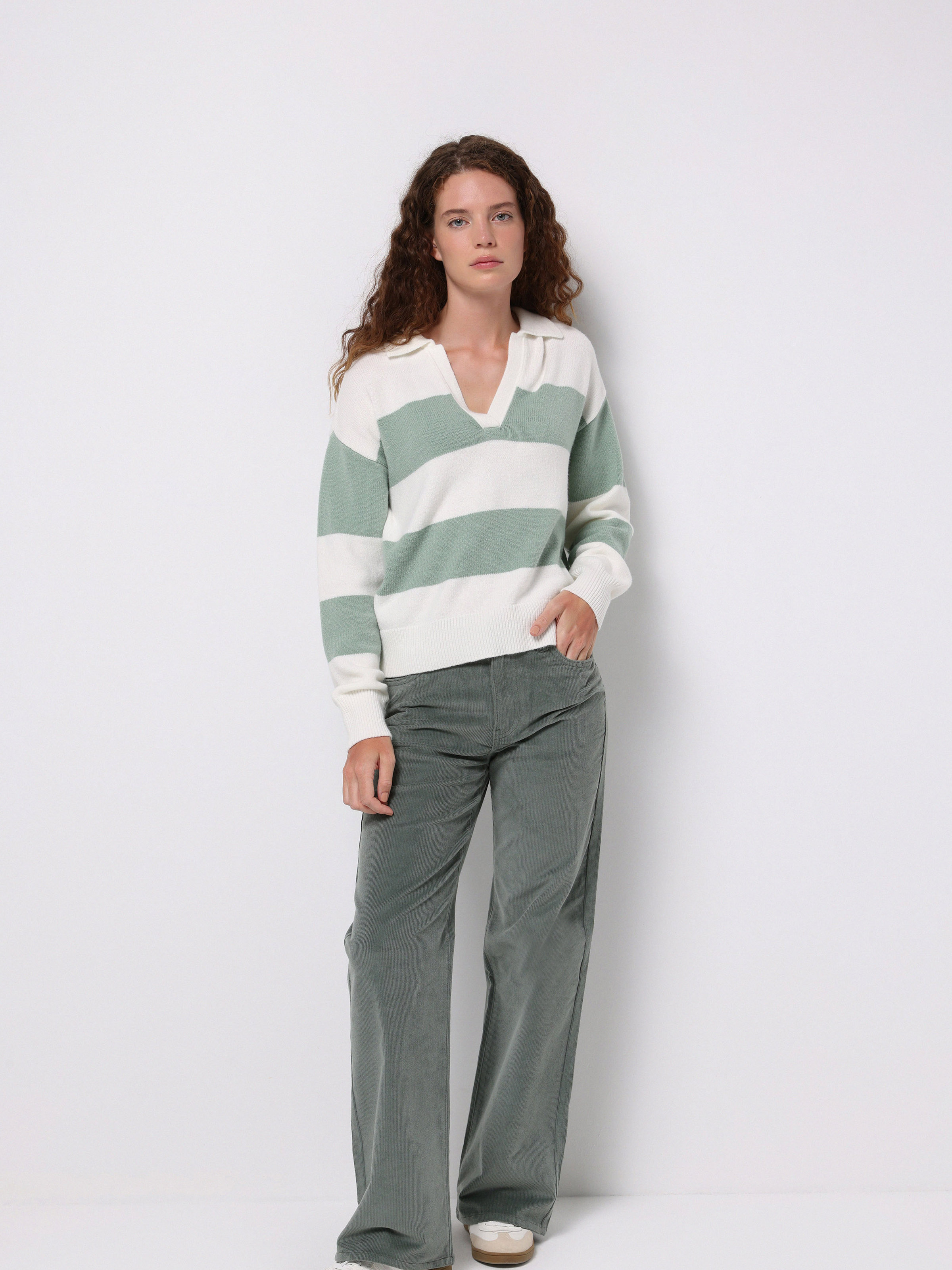 Жіночі Штани Colin’s  (CL1076106_Q1.V1_SAG) колір зелений, матеріал комбінований верх