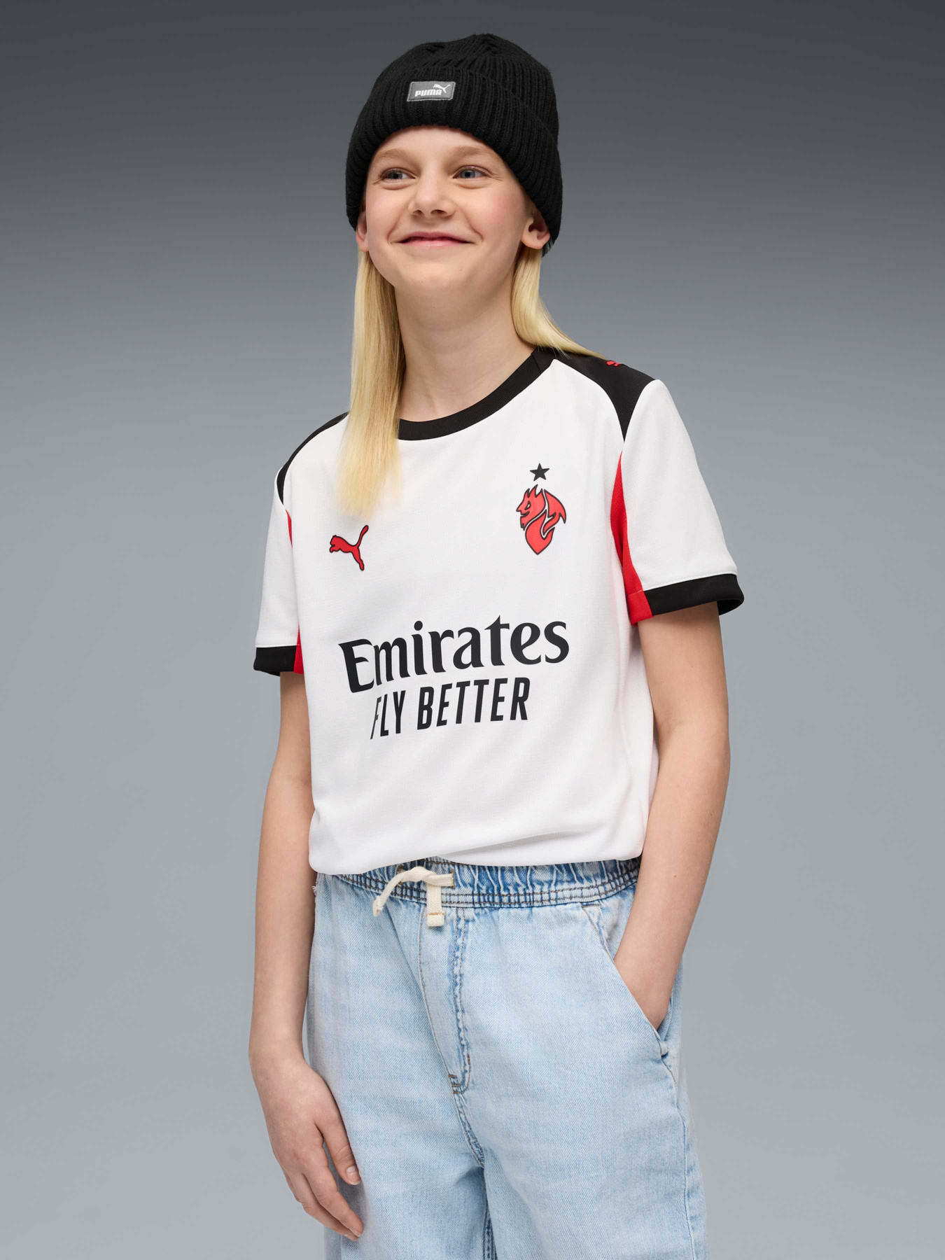 Футболка спортивная PUMA Acm Away Jersey Replica Jr модель 779974 Фото