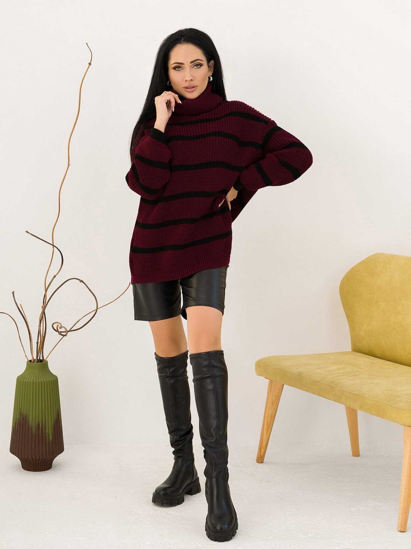 Свитер ISSA Plus модель WN20-191_violet Фото