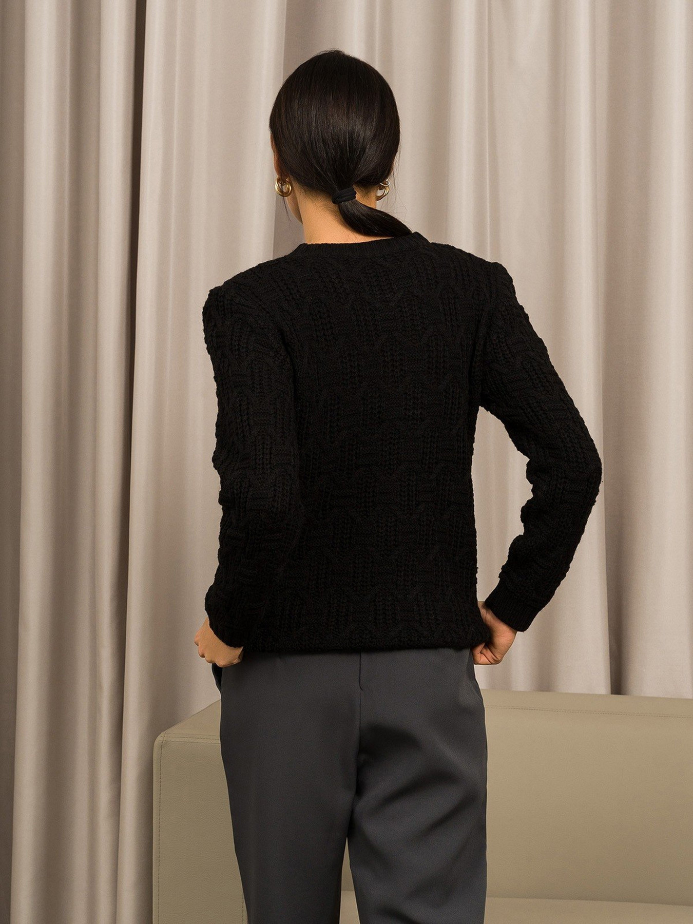 Джемпер ISSA Plus модель WN20-198_black Фото