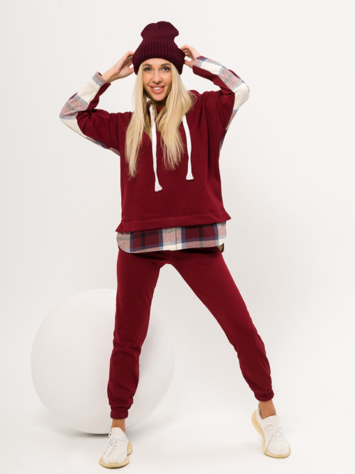 Спортивный костюм ISSA Plus модель SA-322_burgundy Фото