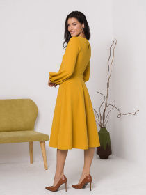 Платье миди ISSA Plus модель 12423_mustard Фото