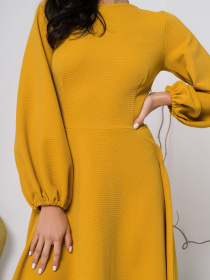 Платье миди ISSA Plus модель 12423_mustard Фото