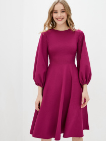 Платье миди ISSA Plus модель 12423_raspberry Платье миди ISSA Plus модель 12423_raspberry Фото