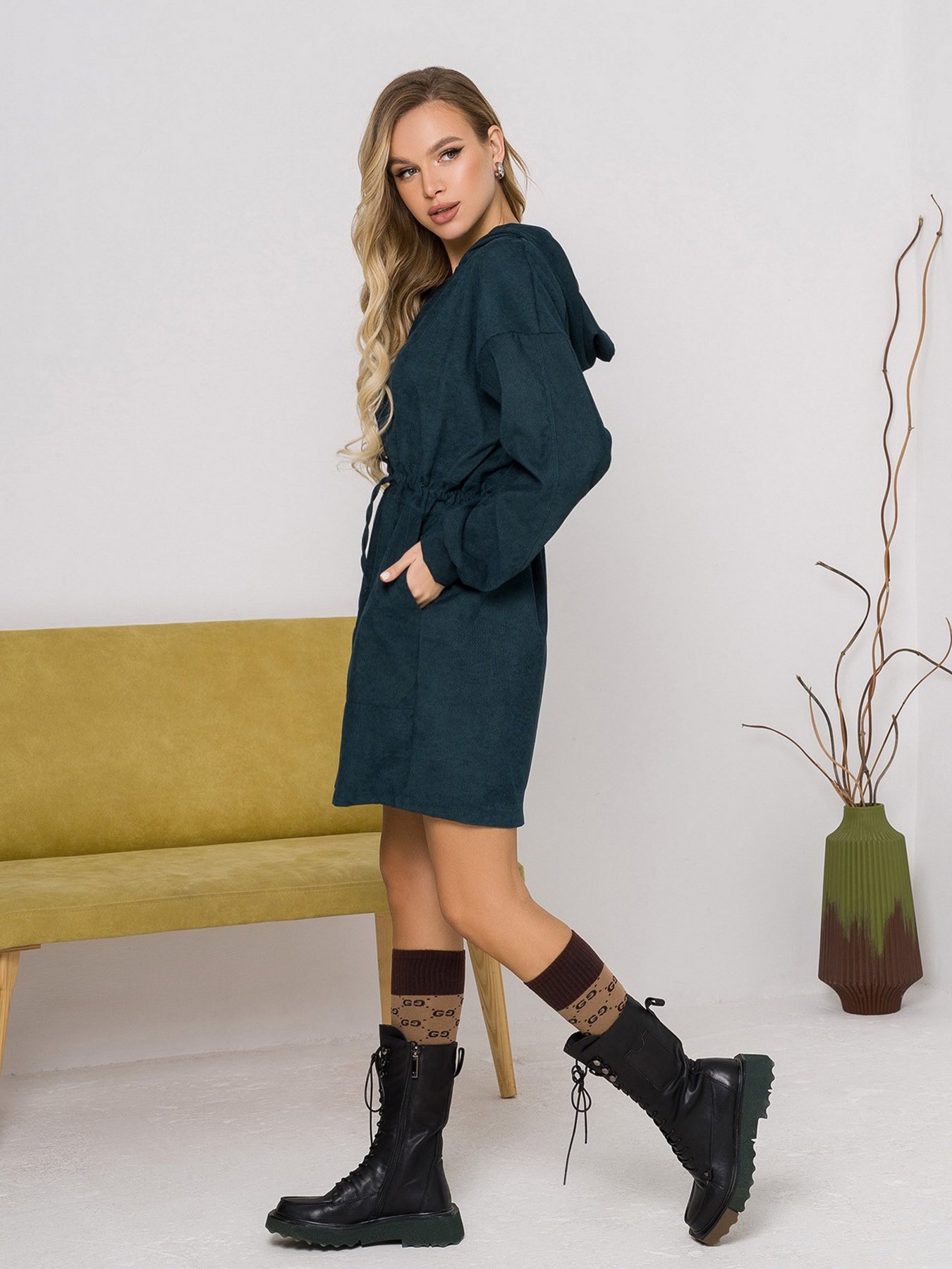 Сукня міні ISSA Plus модель 12958_green Фото