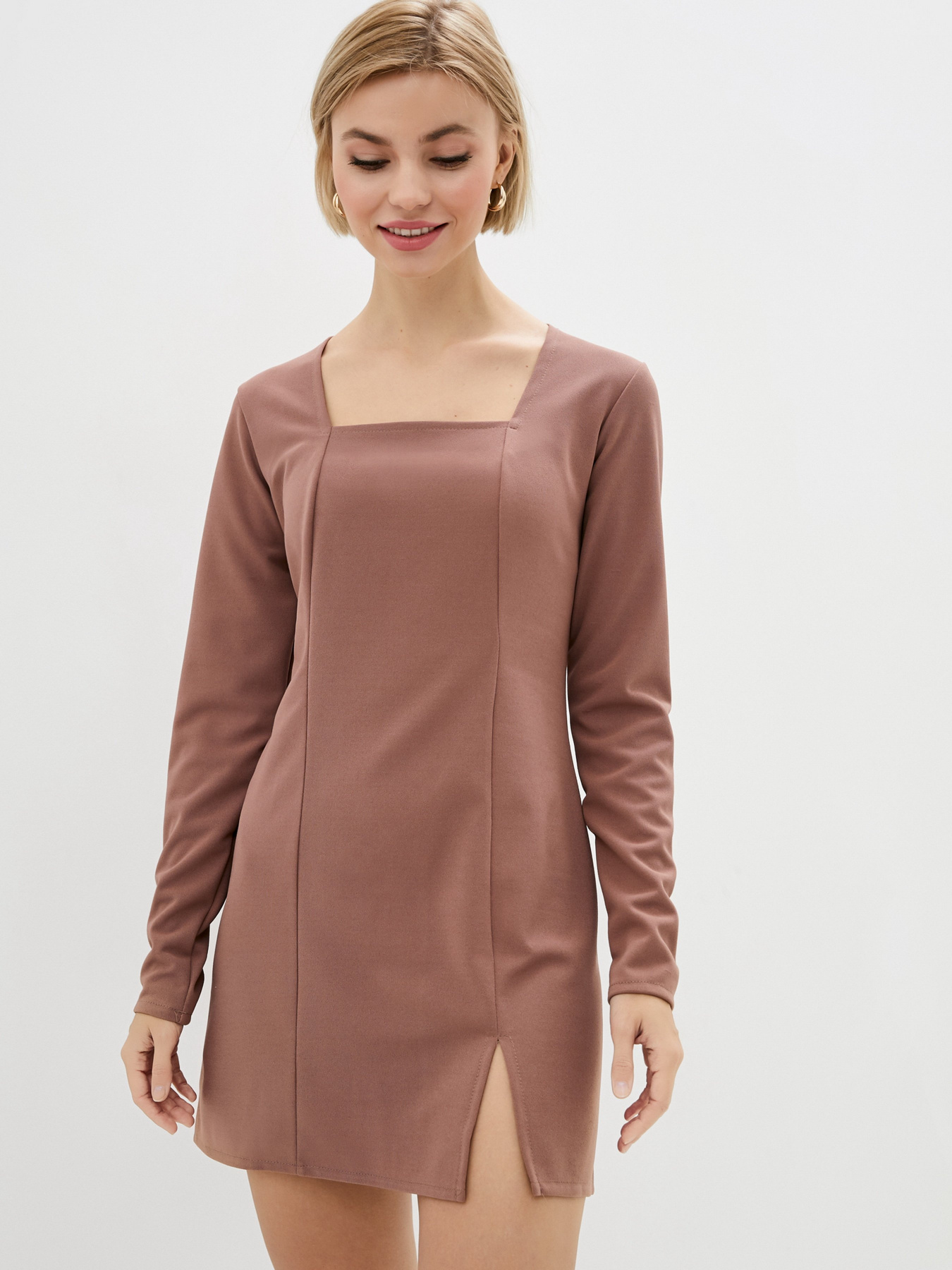 Платье мини ISSA Plus модель SA-352_brown Фото