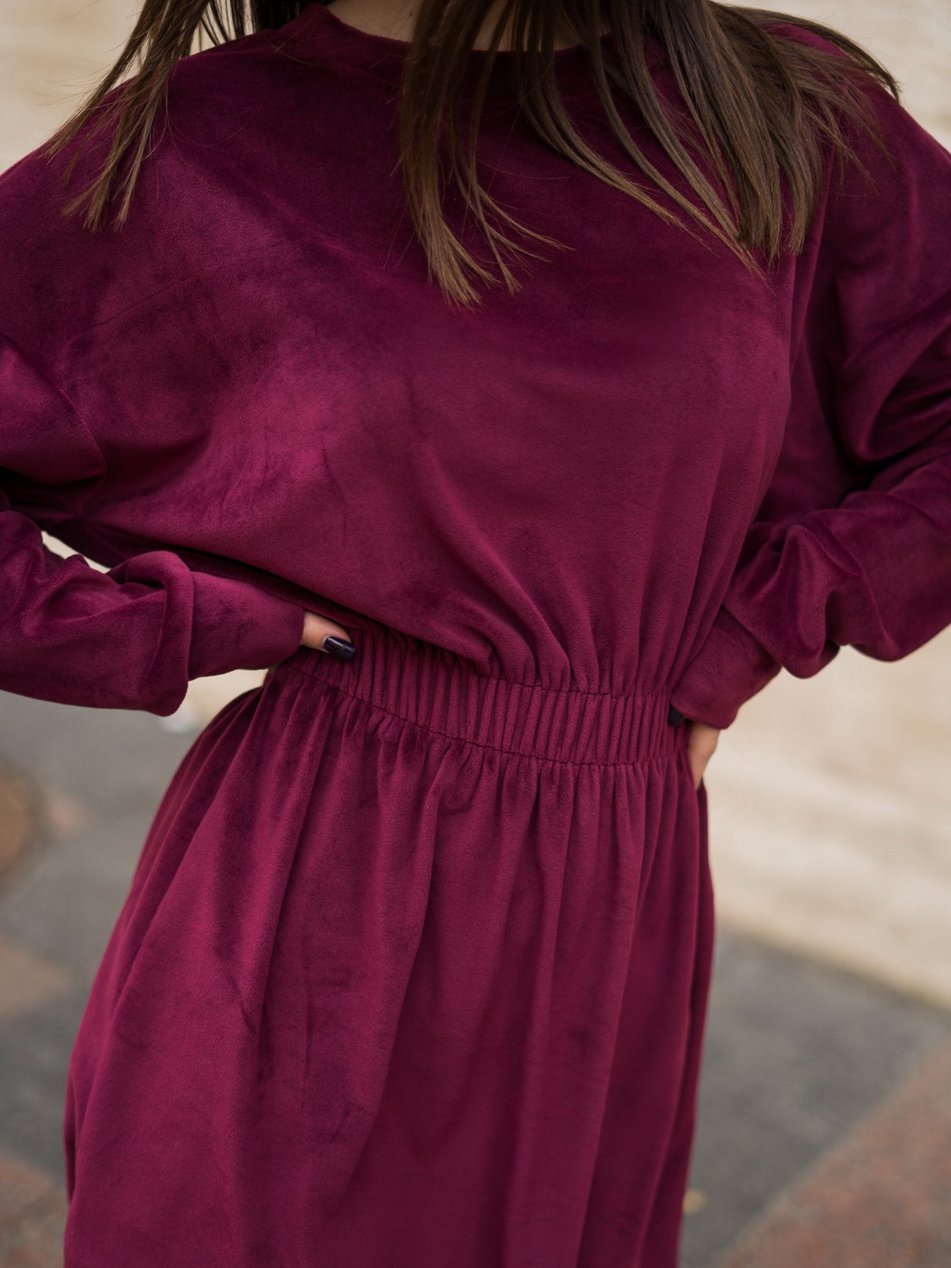 Платья ISSA Plus модель 12967_burgundy Фото