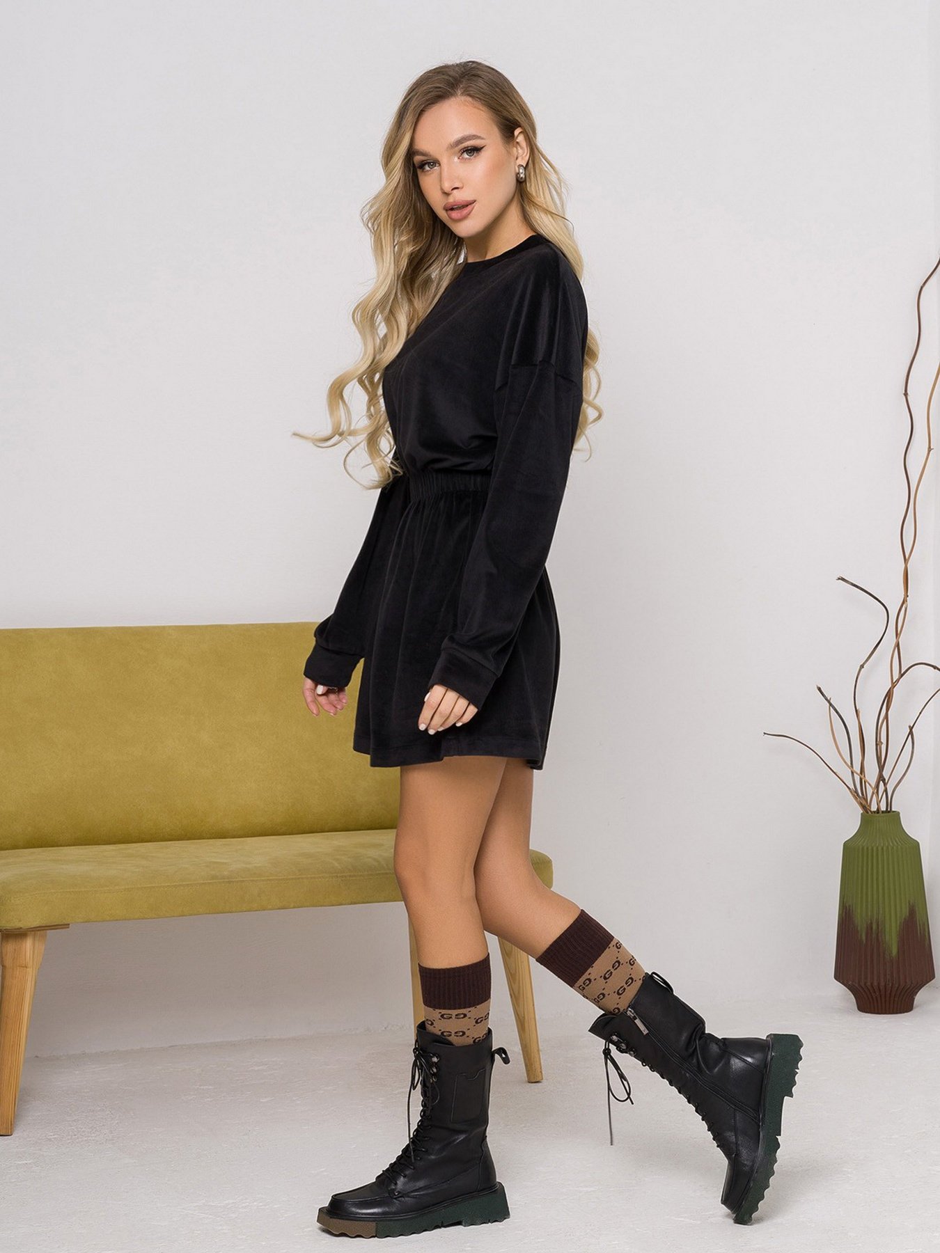 Платье мини ISSA Plus модель 12967_black Фото