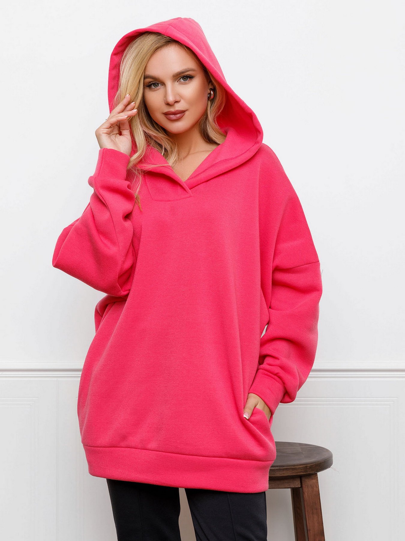 Худи ISSA Plus модель 12323_raspberry Фото