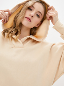 Худи ISSA Plus модель 12323_beige Худи ISSA Plus модель 12323_beige Фото