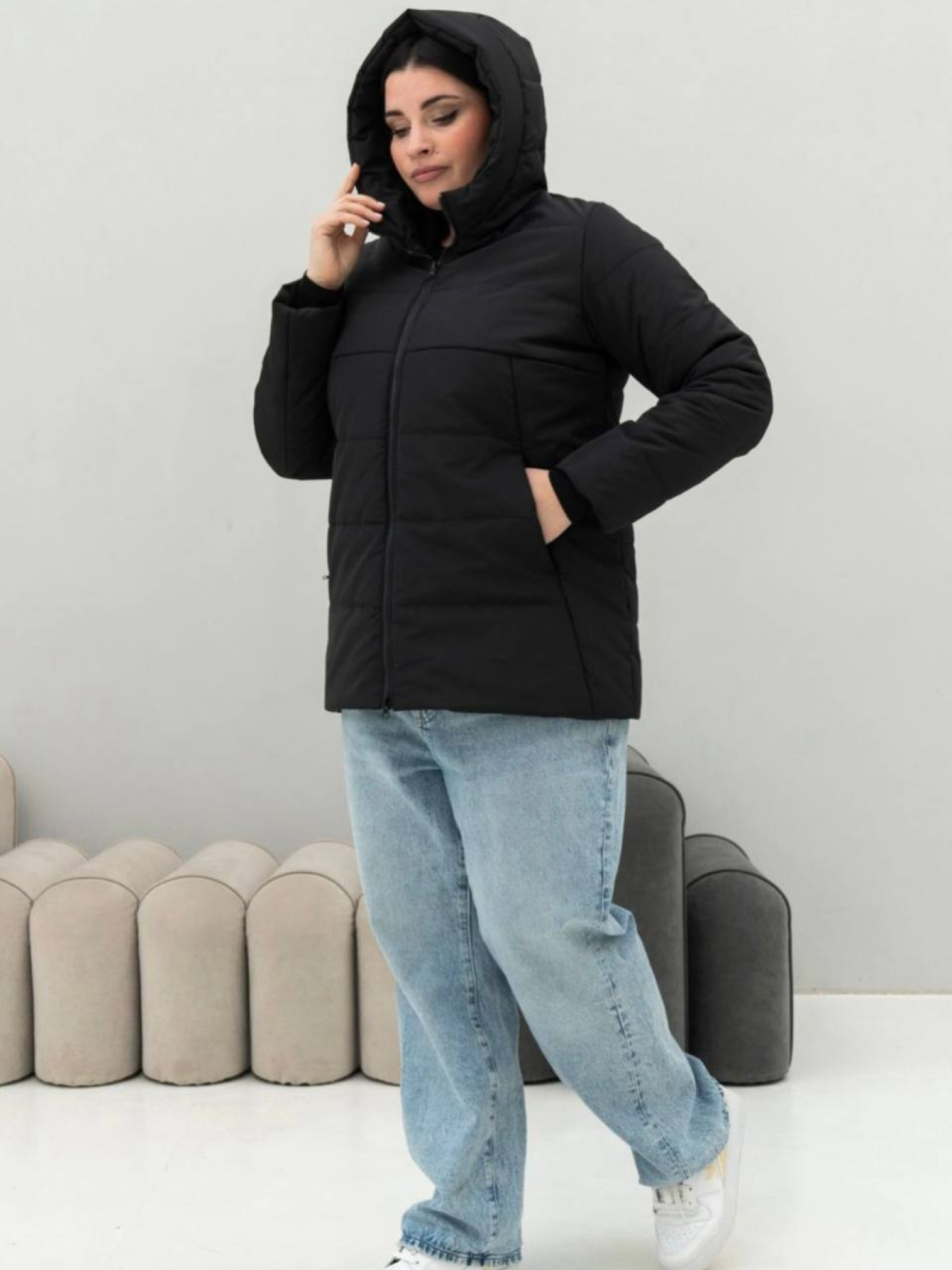 Демисезонная куртка UVENTUM модель 0009-mt-BLCK Фото