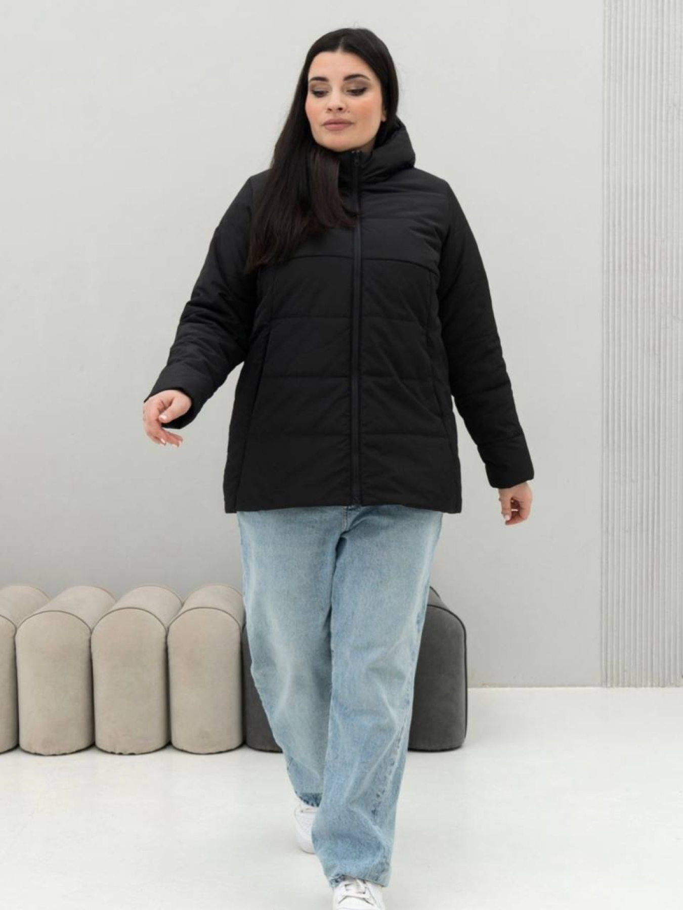 Демисезонная куртка UVENTUM модель 0009-mt-BLCK Фото