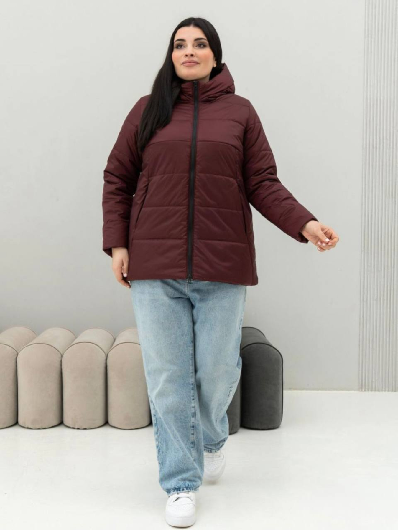 Демисезонная куртка UVENTUM модель 0009-mt-BURG Фото