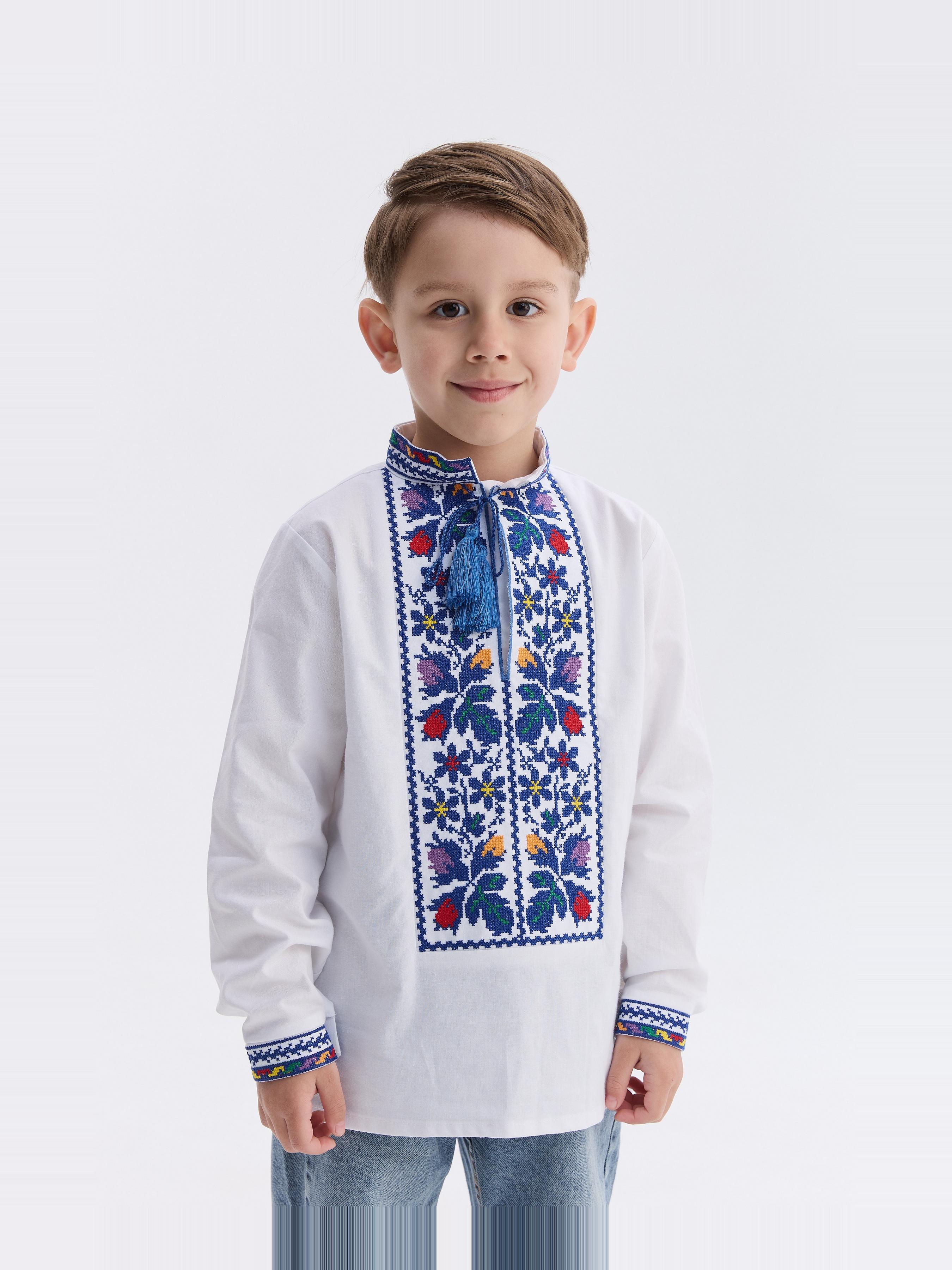 Бавовняні Дитячі Вишиванки MEREZHKA  (kh026) колір білий