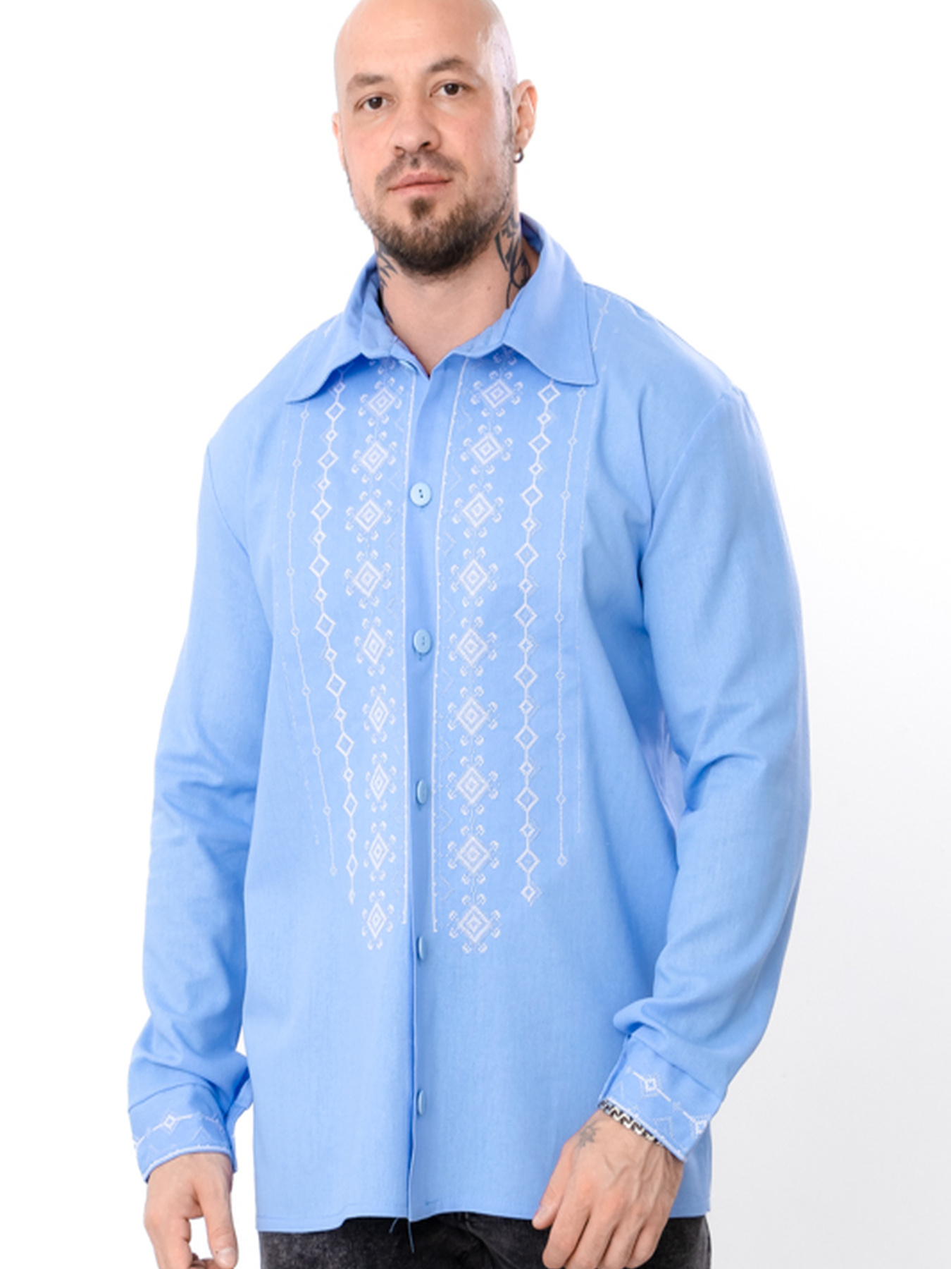 Вышитая рубашка Носи своє модель 8451-070-22-temno-blakitnij Фото