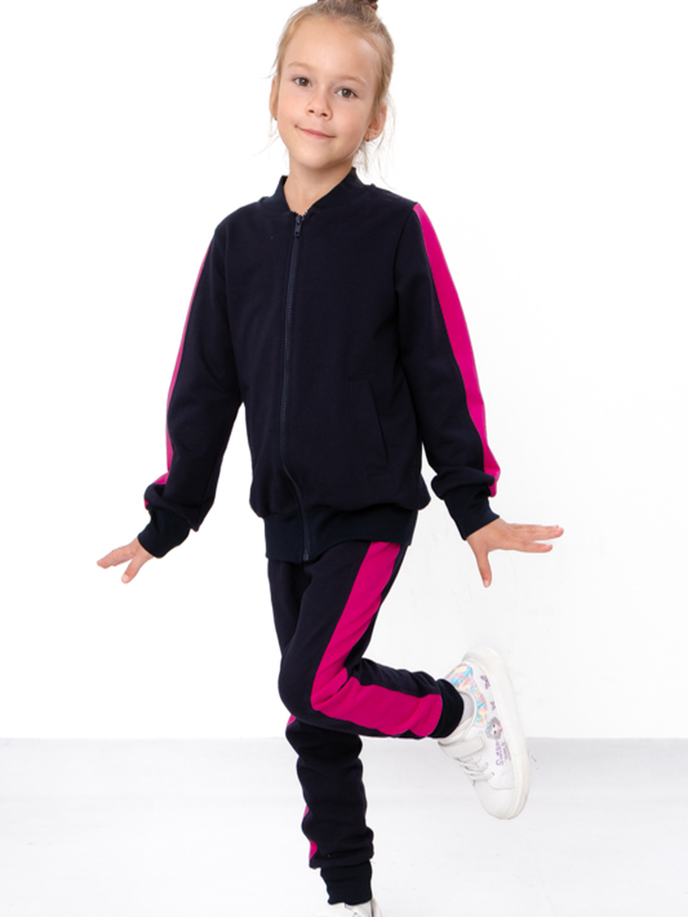 Спортивный костюм Носи своє модель 6152-057-5-chornilxno-sinj-svtlo-malinovij Фото