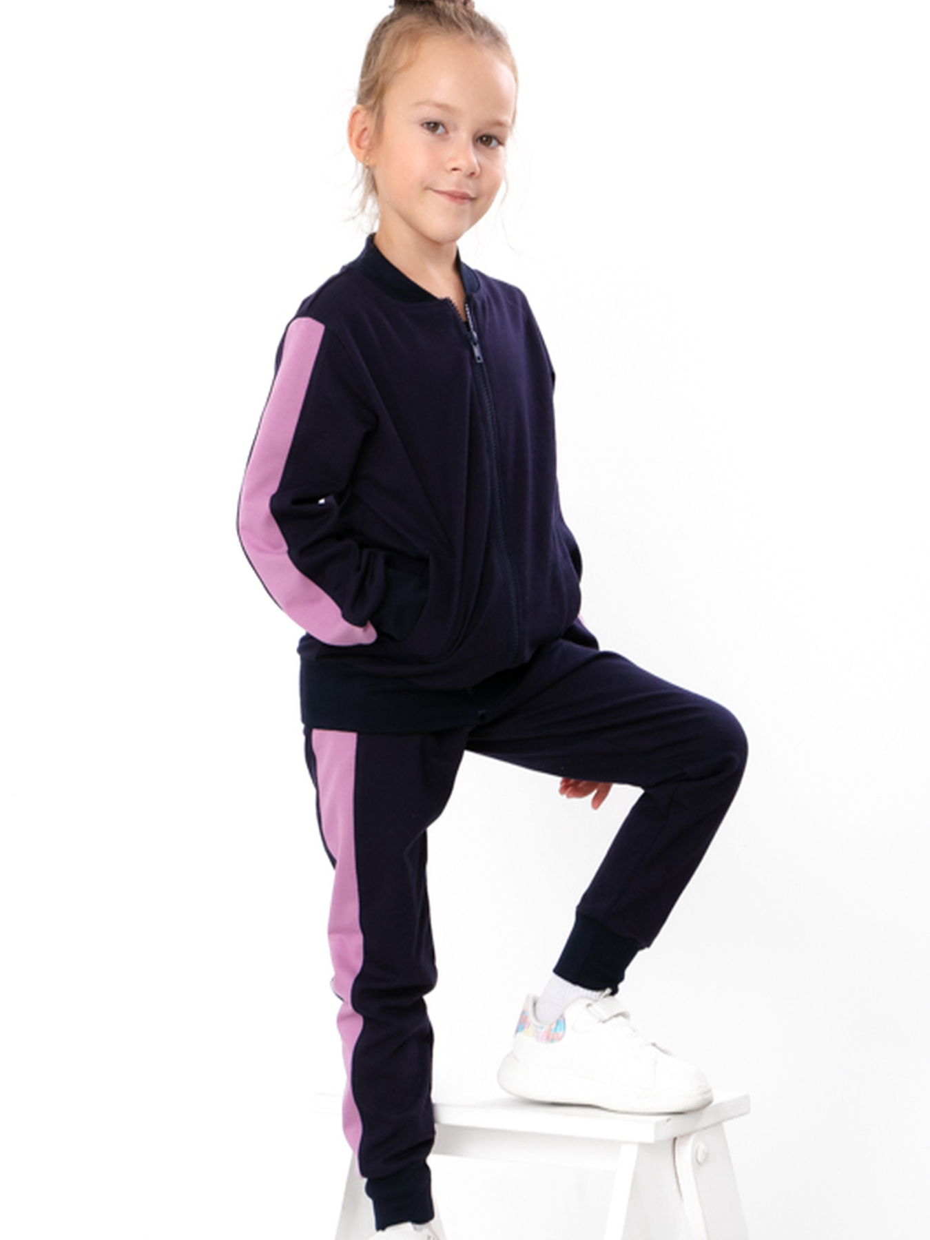 Спортивный костюм Носи своє модель 6152-057-5-chornilxno-sinj-rozheva-pudra Фото