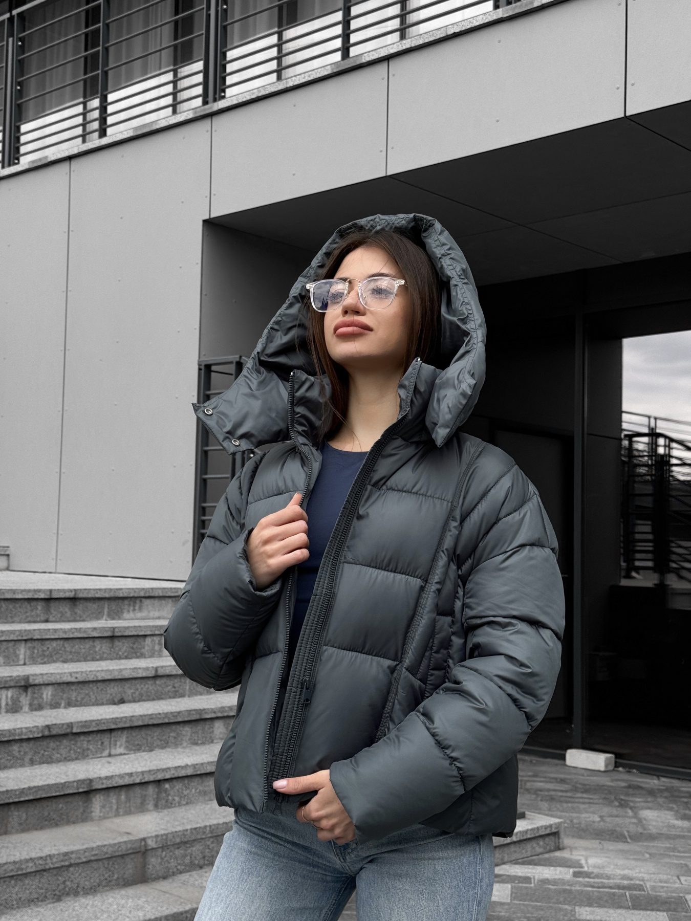 Пуховик UVENTUM модель DV-009-GRN Фото