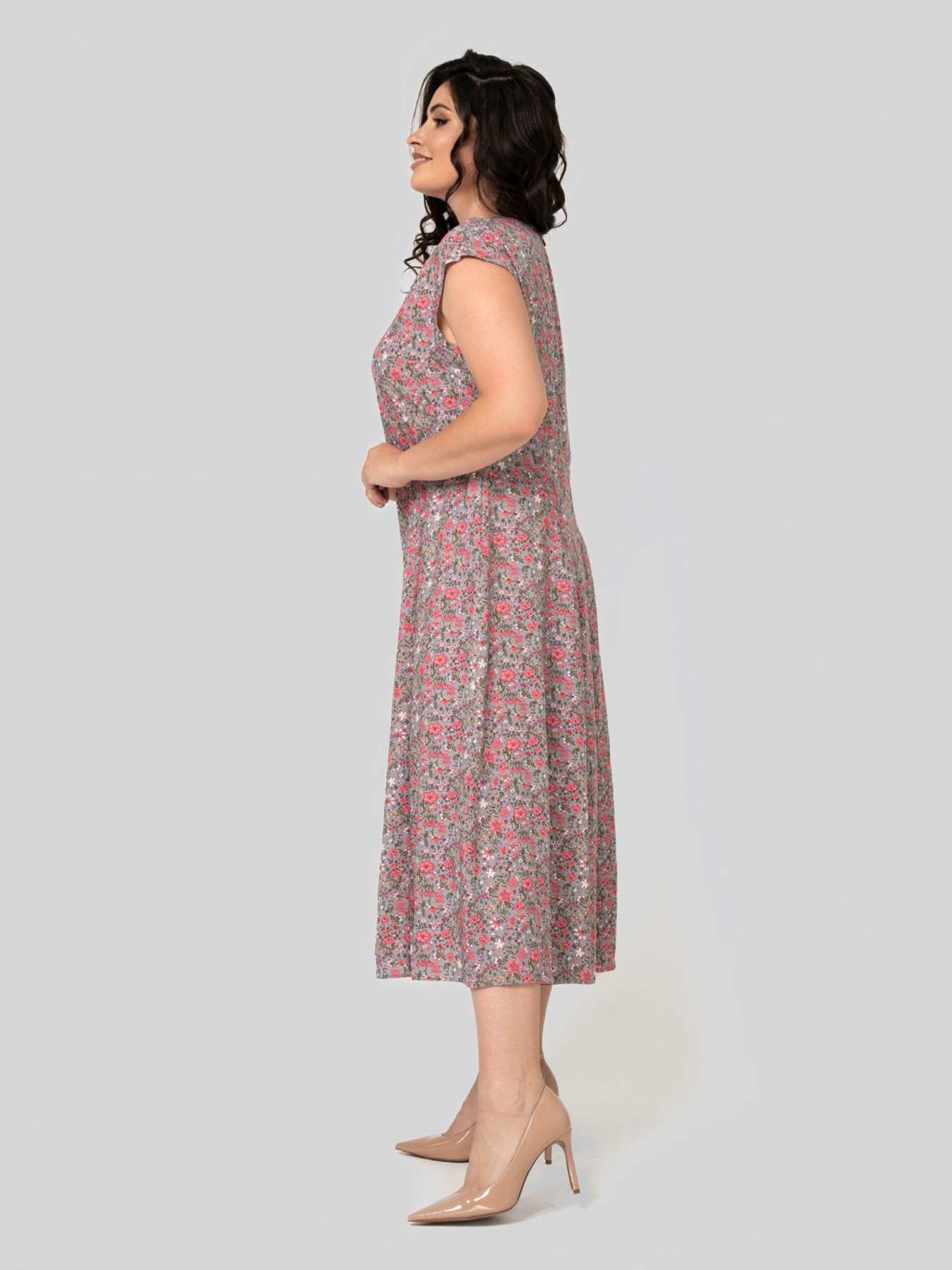 Платье миди All Posa модель ap102554p-sro-rozhevij Фото