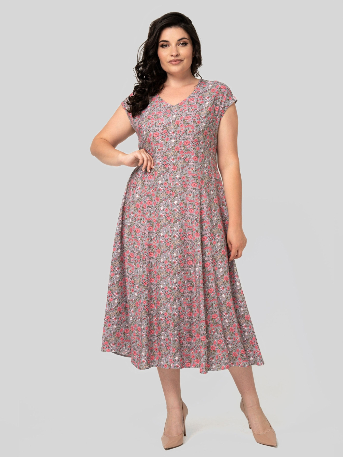 Платье миди All Posa модель ap102554p-sro-rozhevij Фото