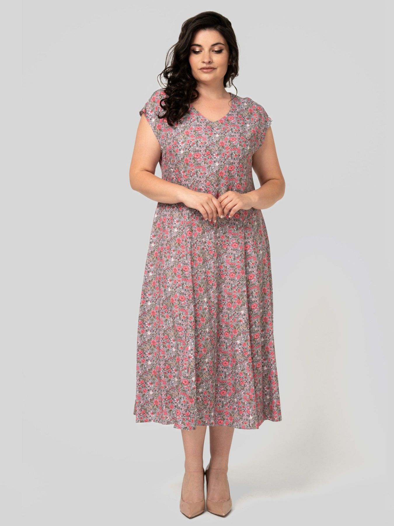 Платье миди All Posa модель ap102554p-sro-rozhevij Фото