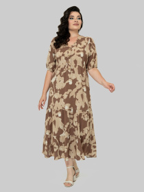 Платье миди All Posa модель ap102510p-kavovij Фото