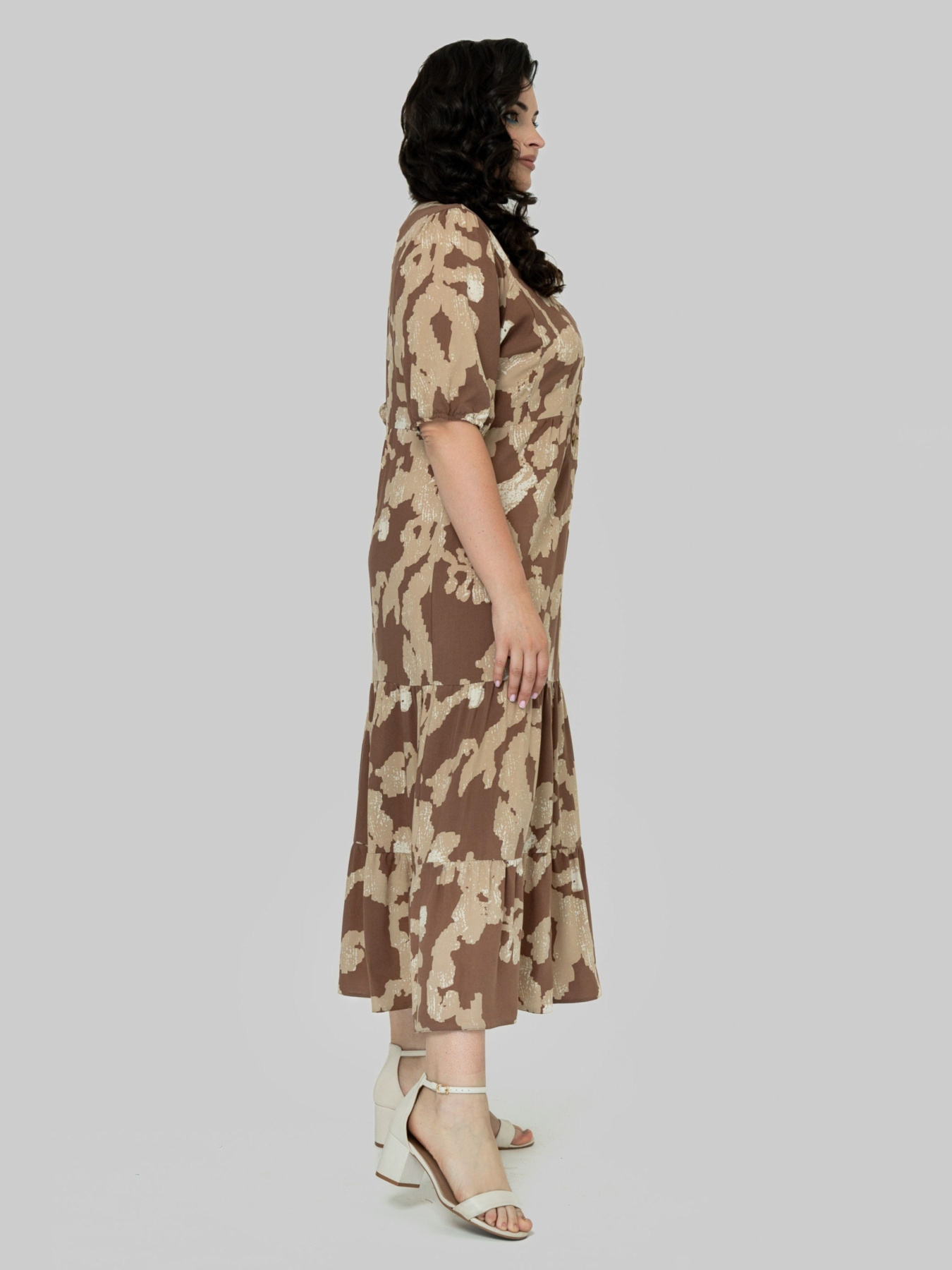 Платье миди All Posa модель ap102510p-kavovij Фото