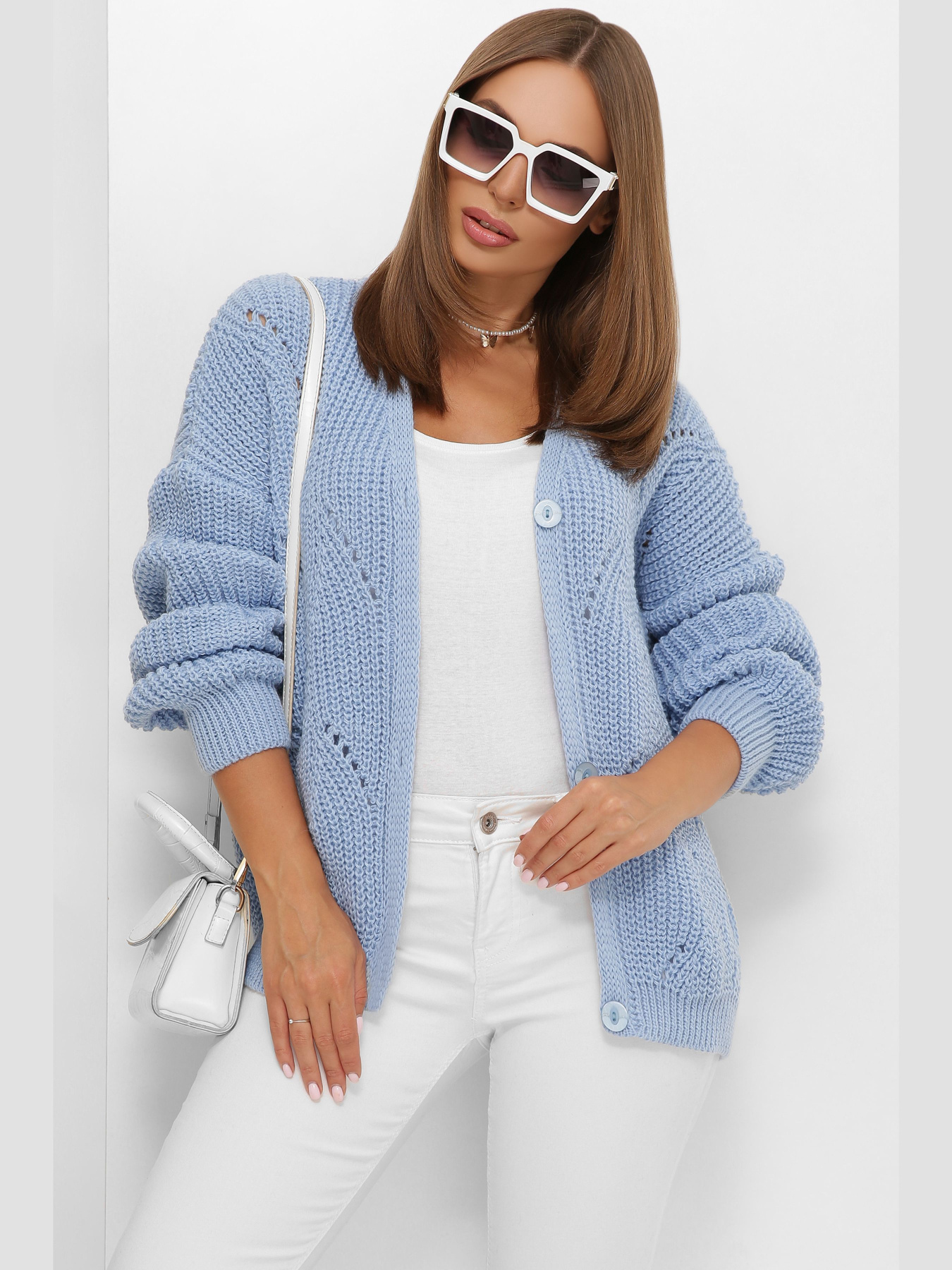 Кардиган MarSe модель marse-kofta-197-goluboj Фото