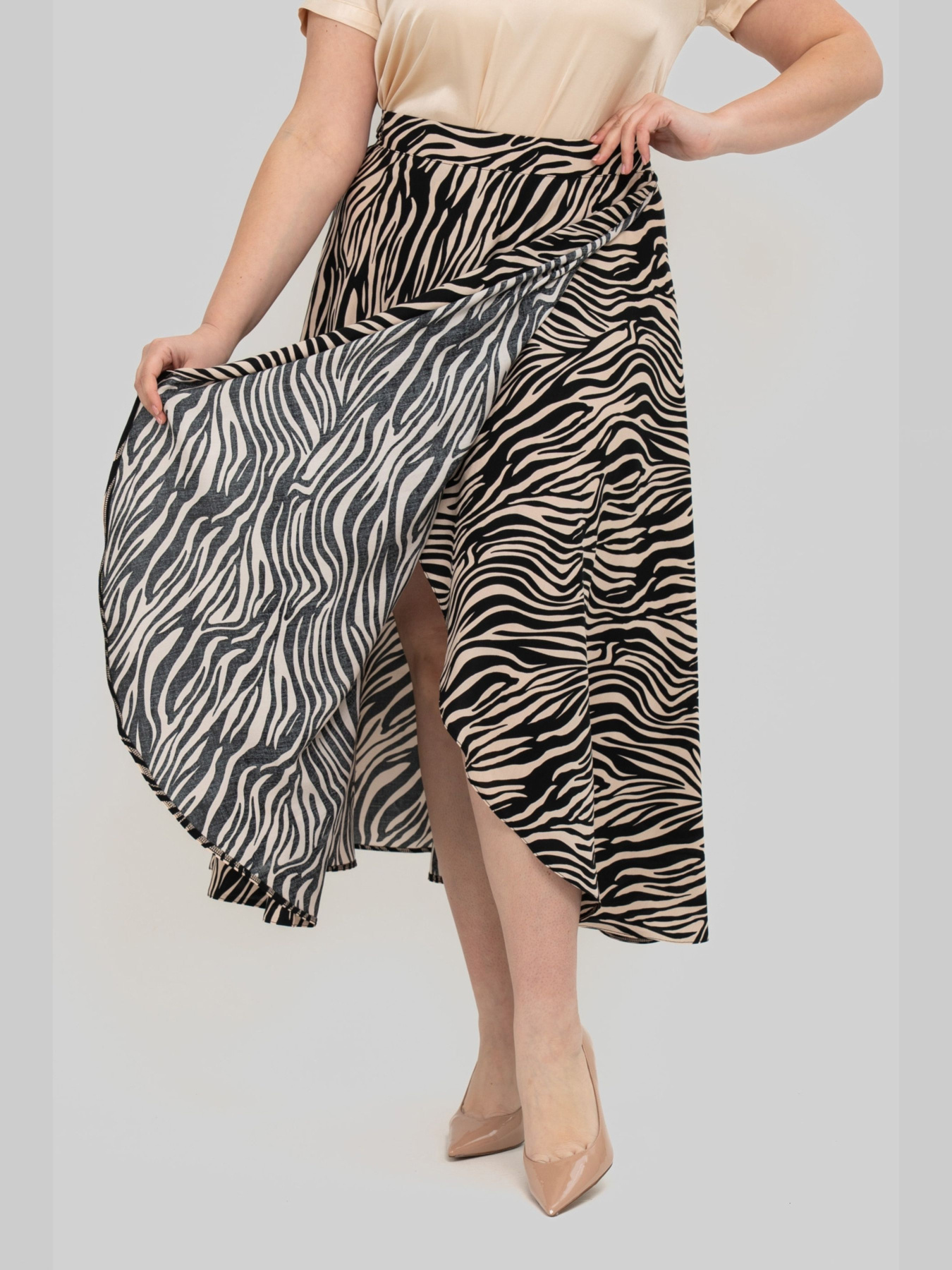 Спідниця міді All Posa модель ap102470p-bezhevij Фото