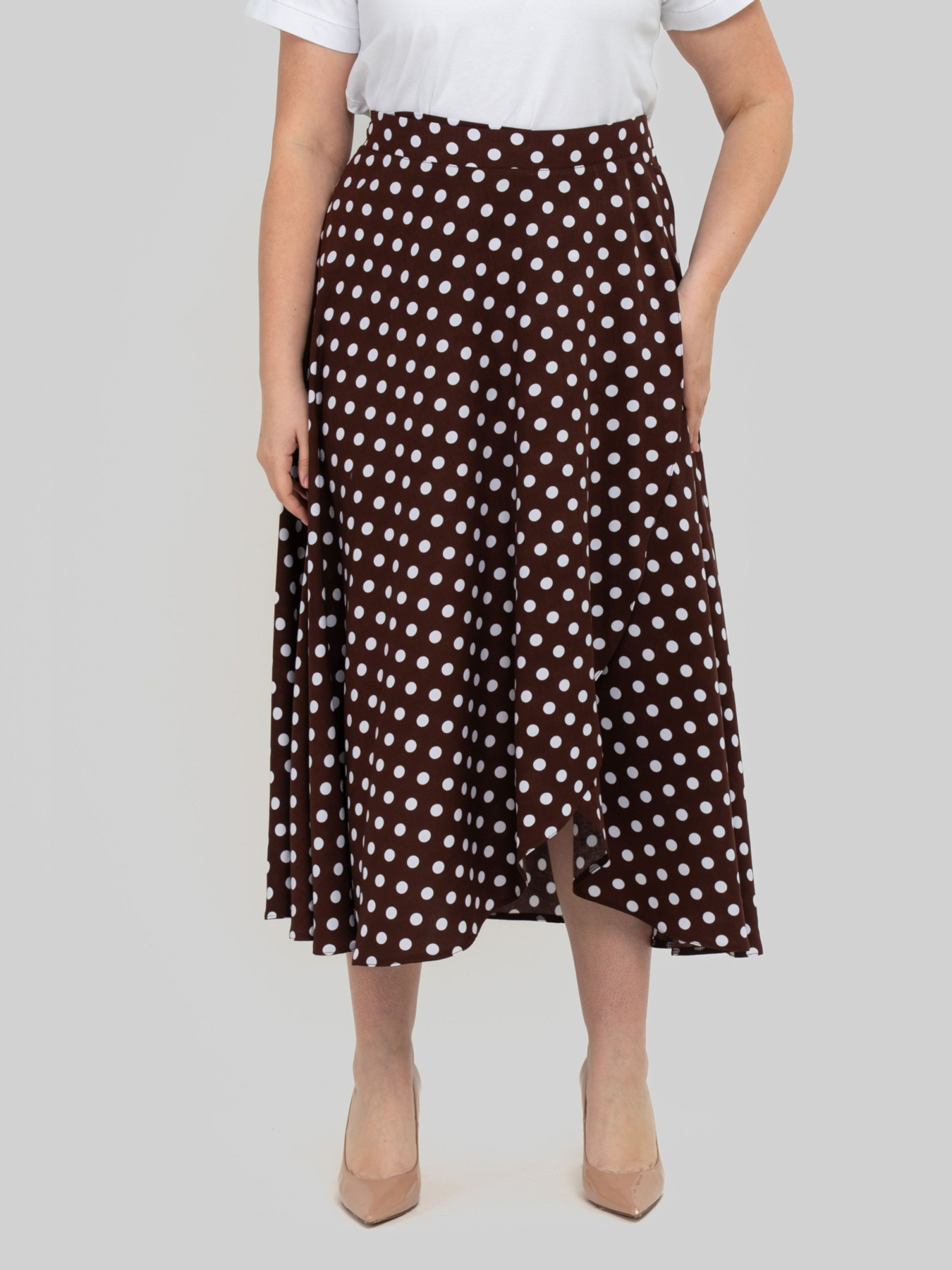 Спідниця міді All Posa модель ap102470p-shokolad Фото