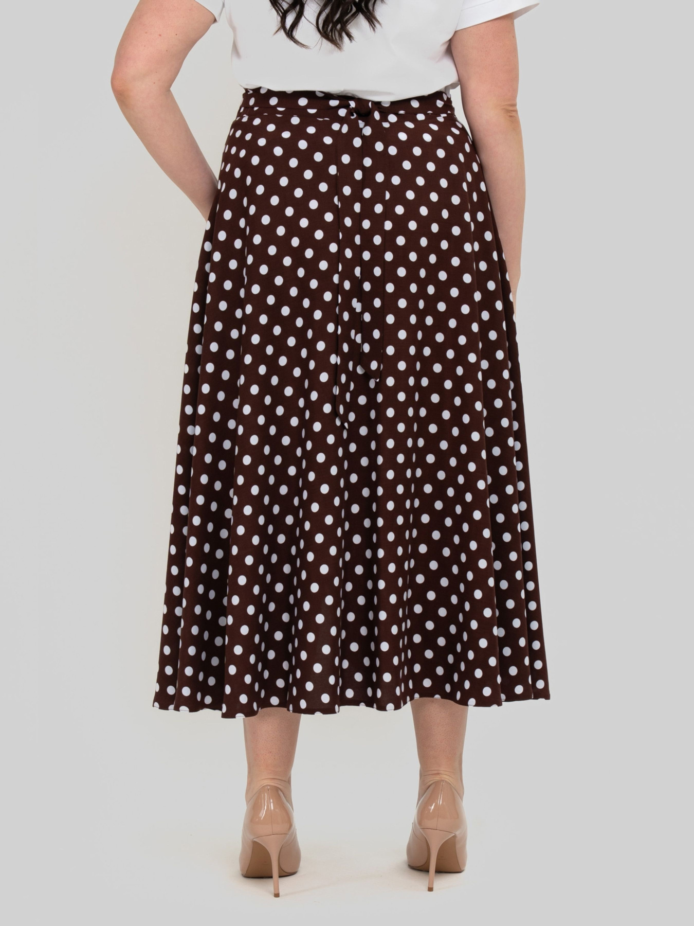 Спідниця міді All Posa модель ap102470p-shokolad Фото